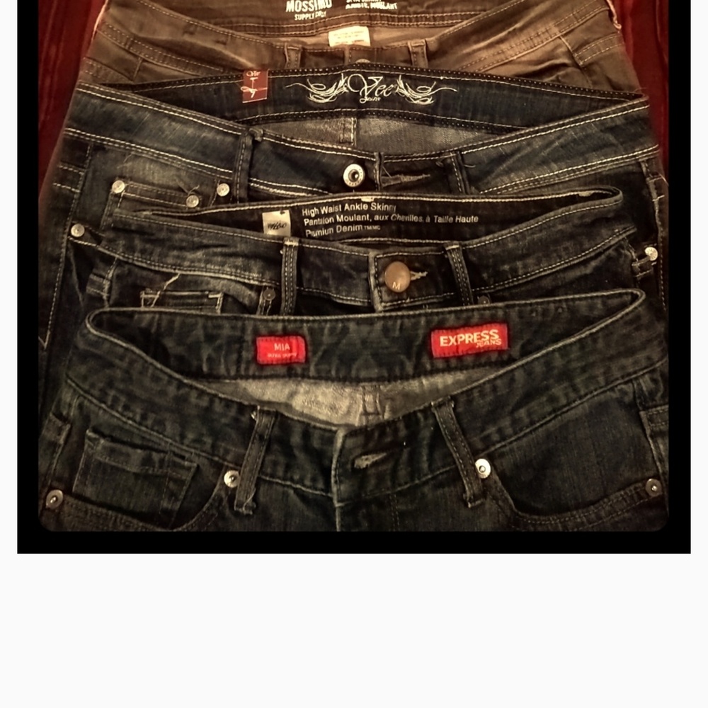 5 for $63 jeans size 6 & 7 Express, H&M, mossimo